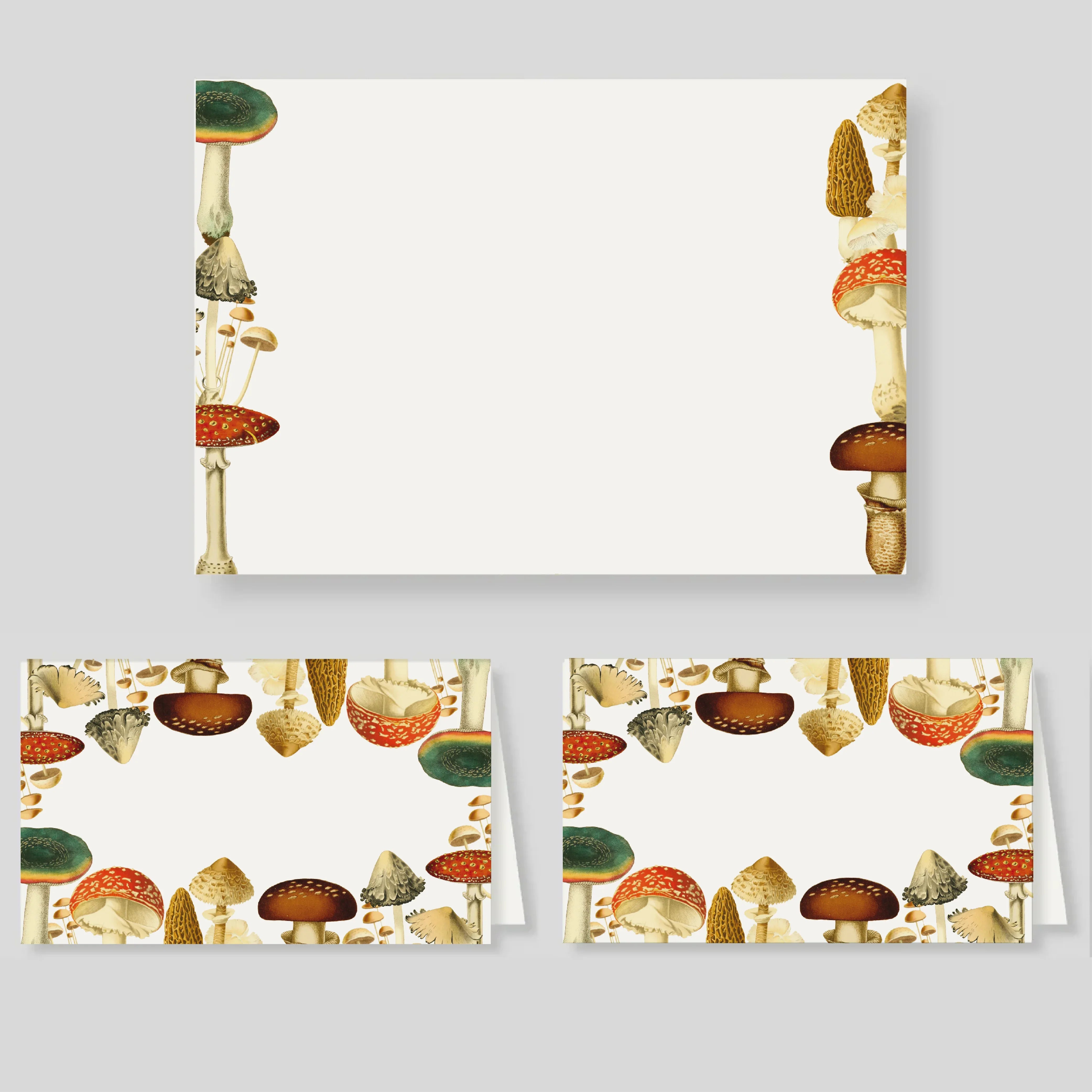 Pack tarjetón sencillo + notas dobles Mush (listos para llevar)