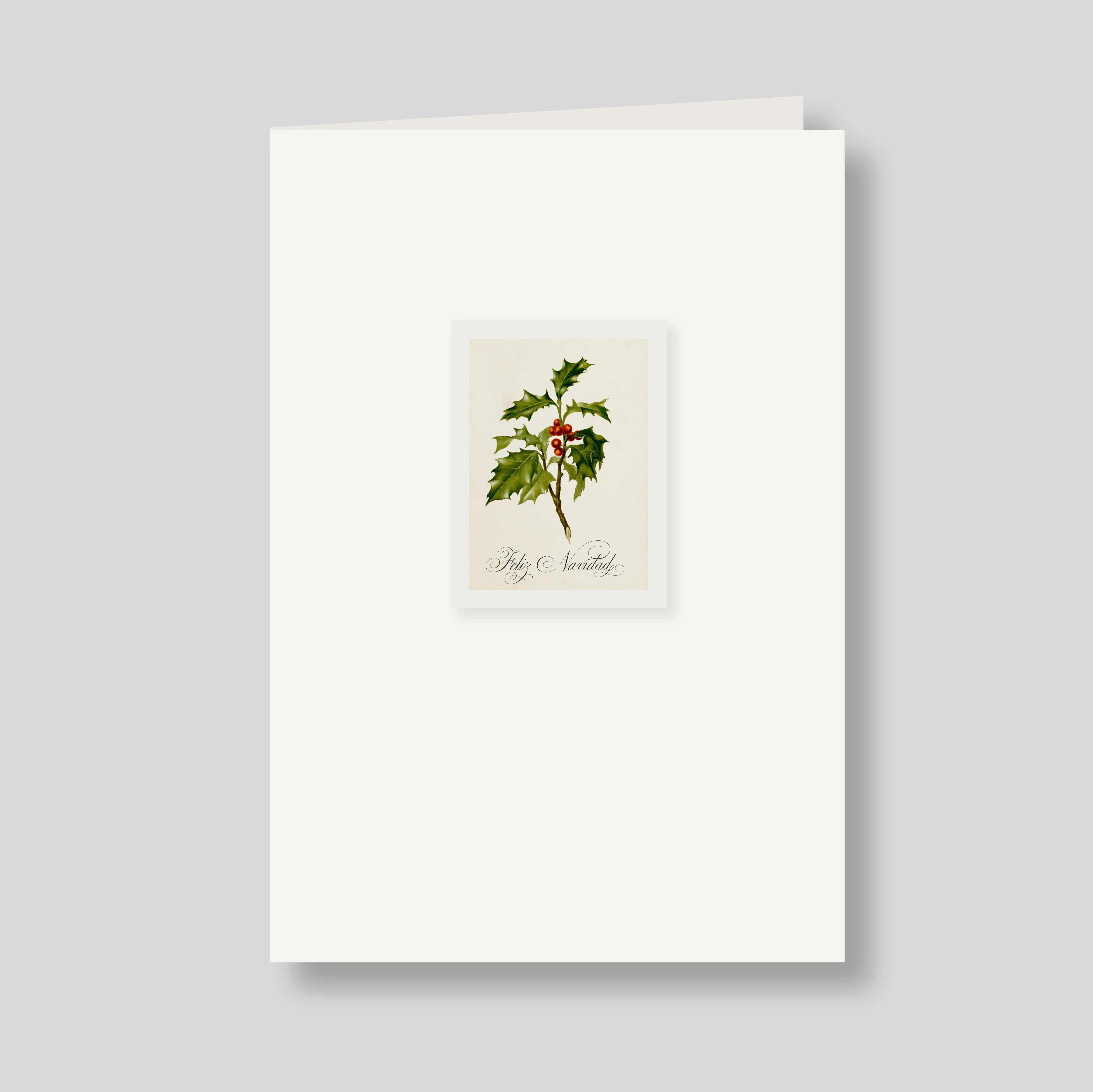Tarjeton doble Navidad Holly (listo para llevar)