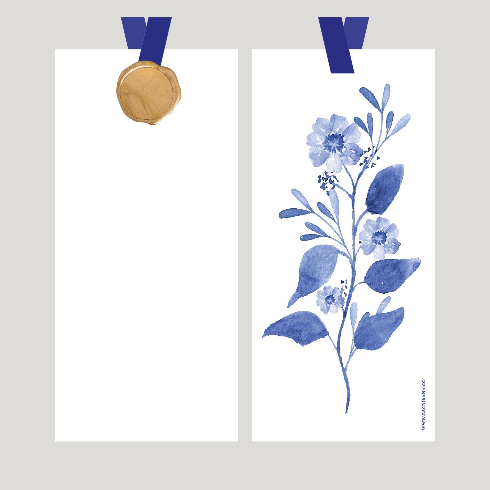 REGISTROS / FOLIOS ACUARELA AZUL CON LACRE