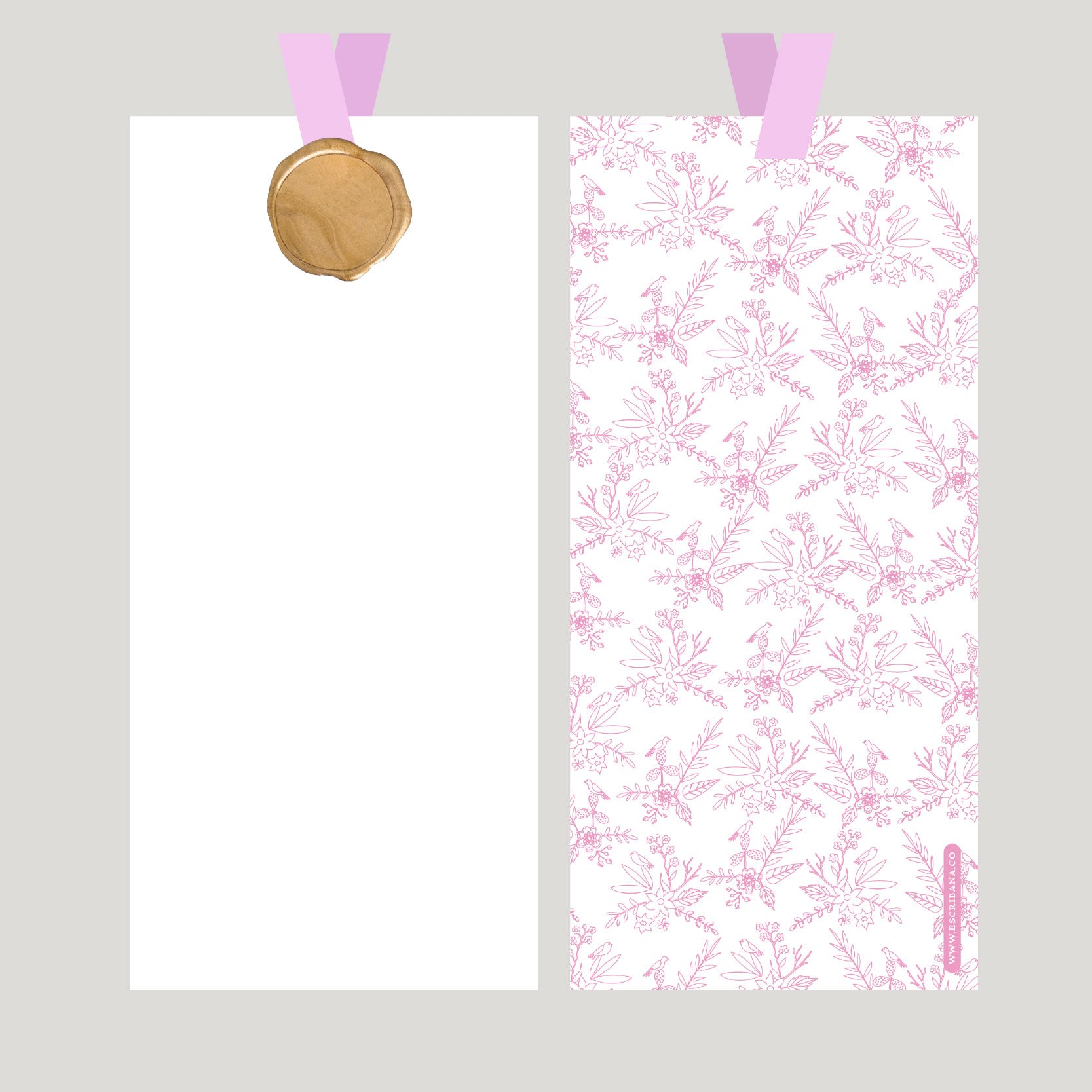 Registros / Folios Branches Rosado con Lacre