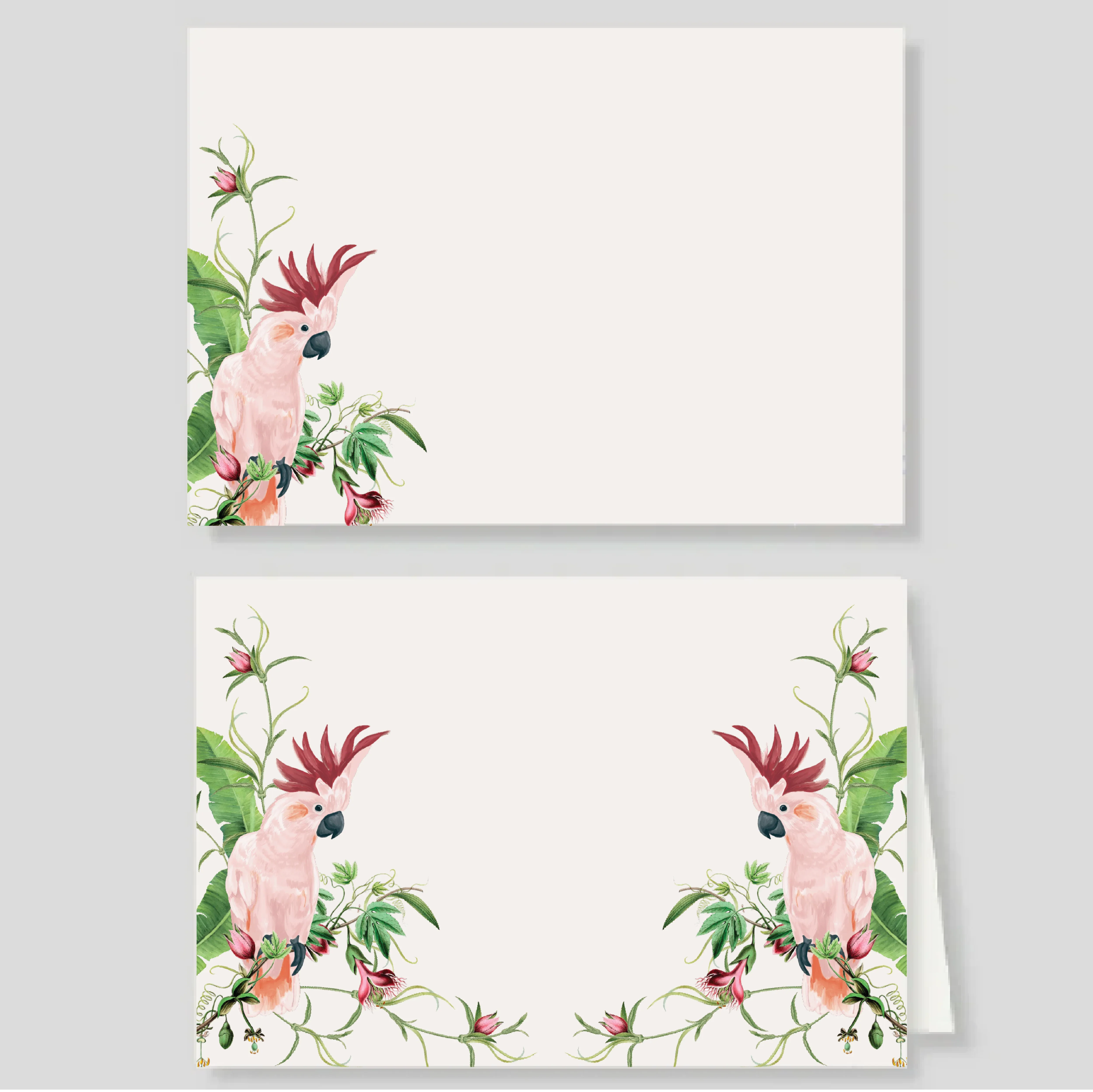 Tarjetón + Tarjetón doble CACATUA PEMBE