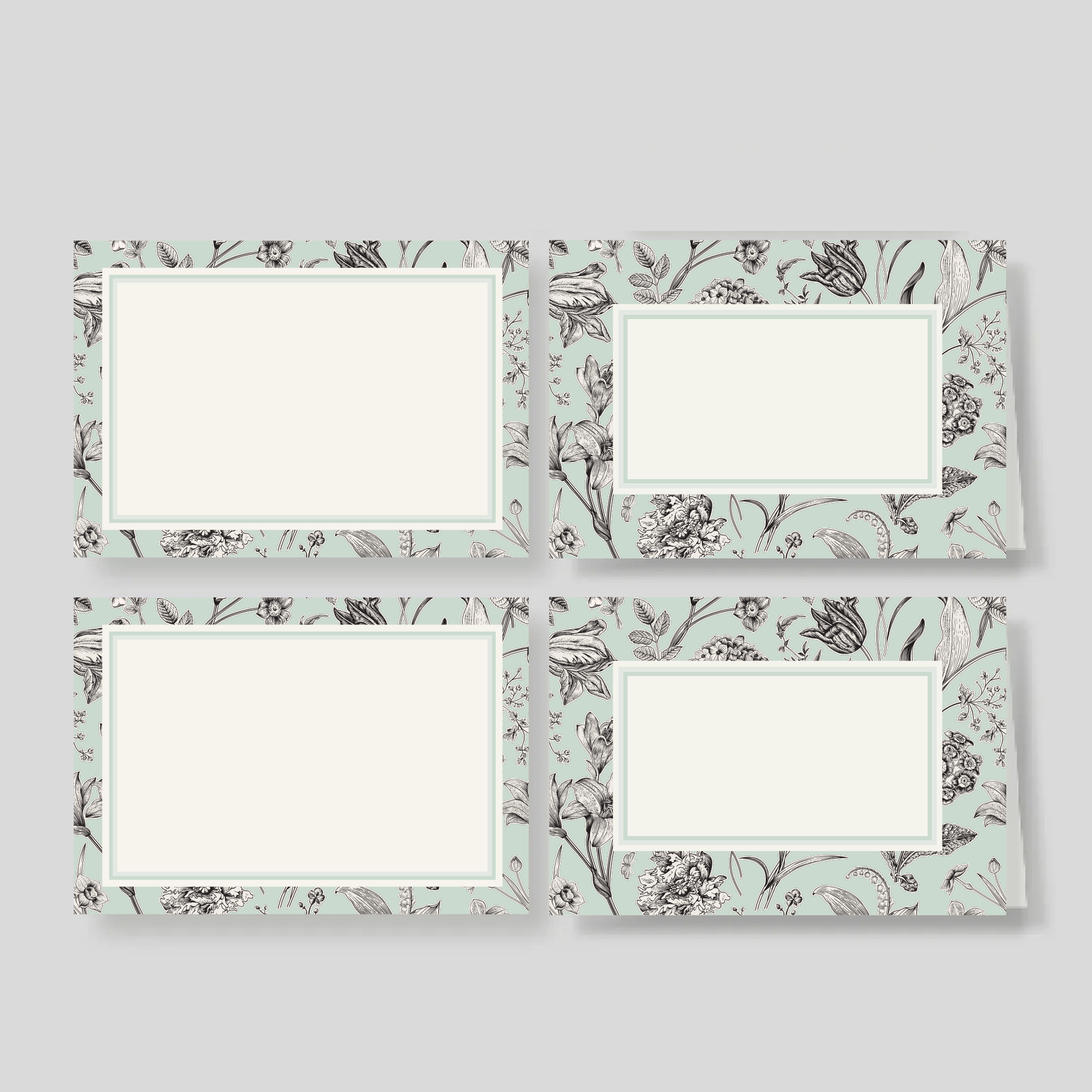Caja Grande Luxe FLORARIO menta (80 Tarjetas)