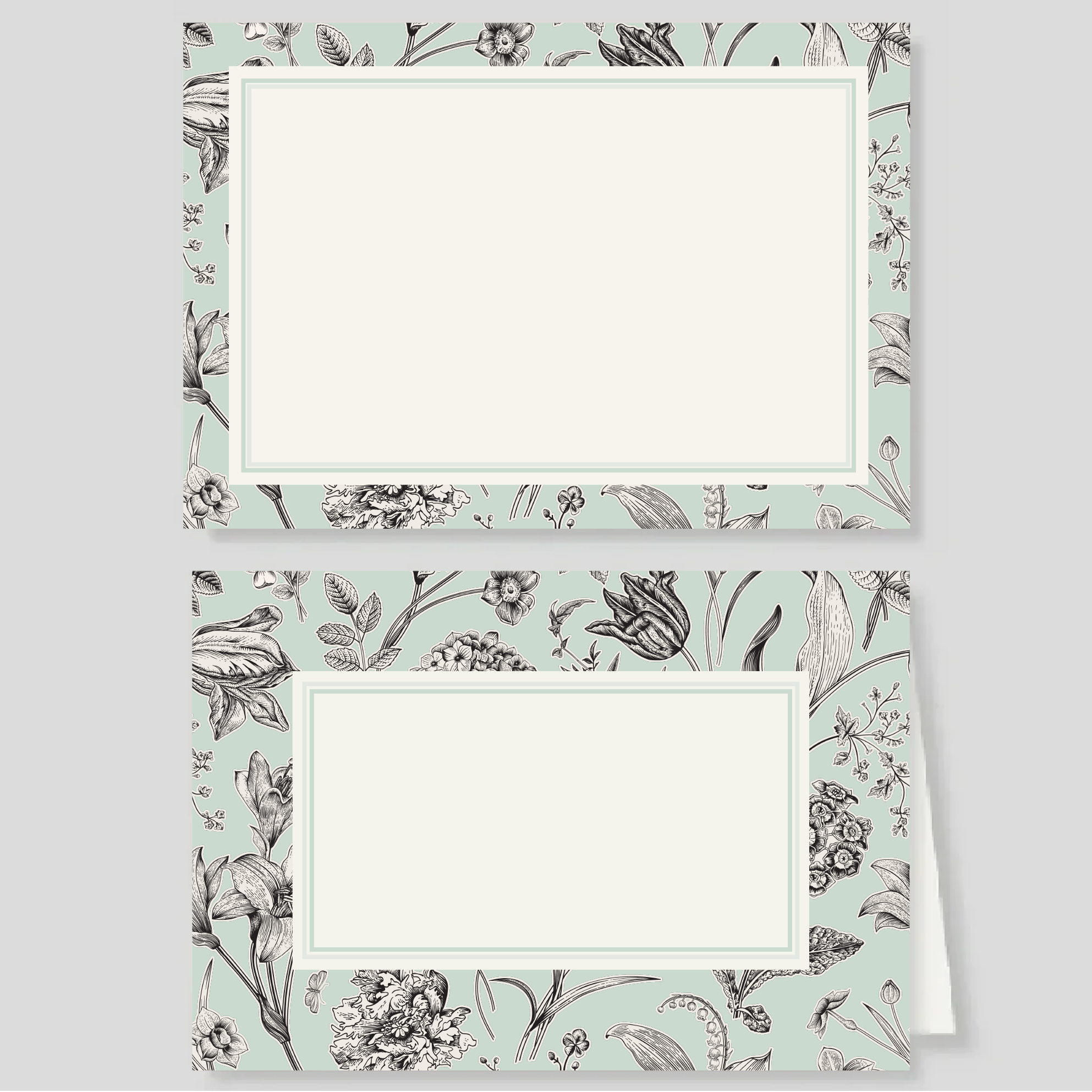 Tarjetón + Tarjetón doble Florario Menta