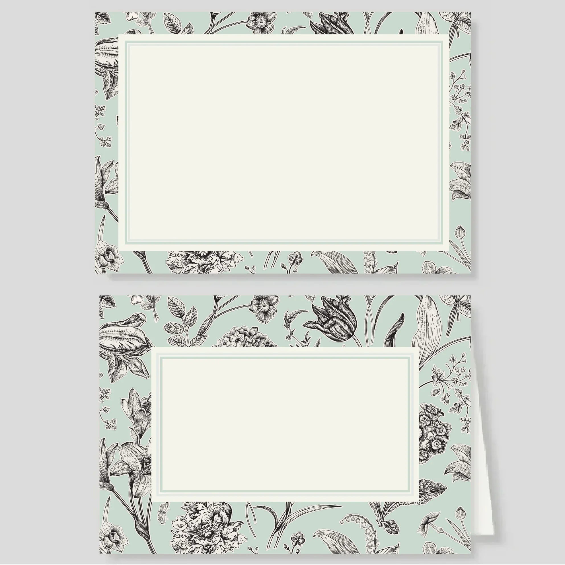 Tarjetón + Tarjetón doble Florario Menta