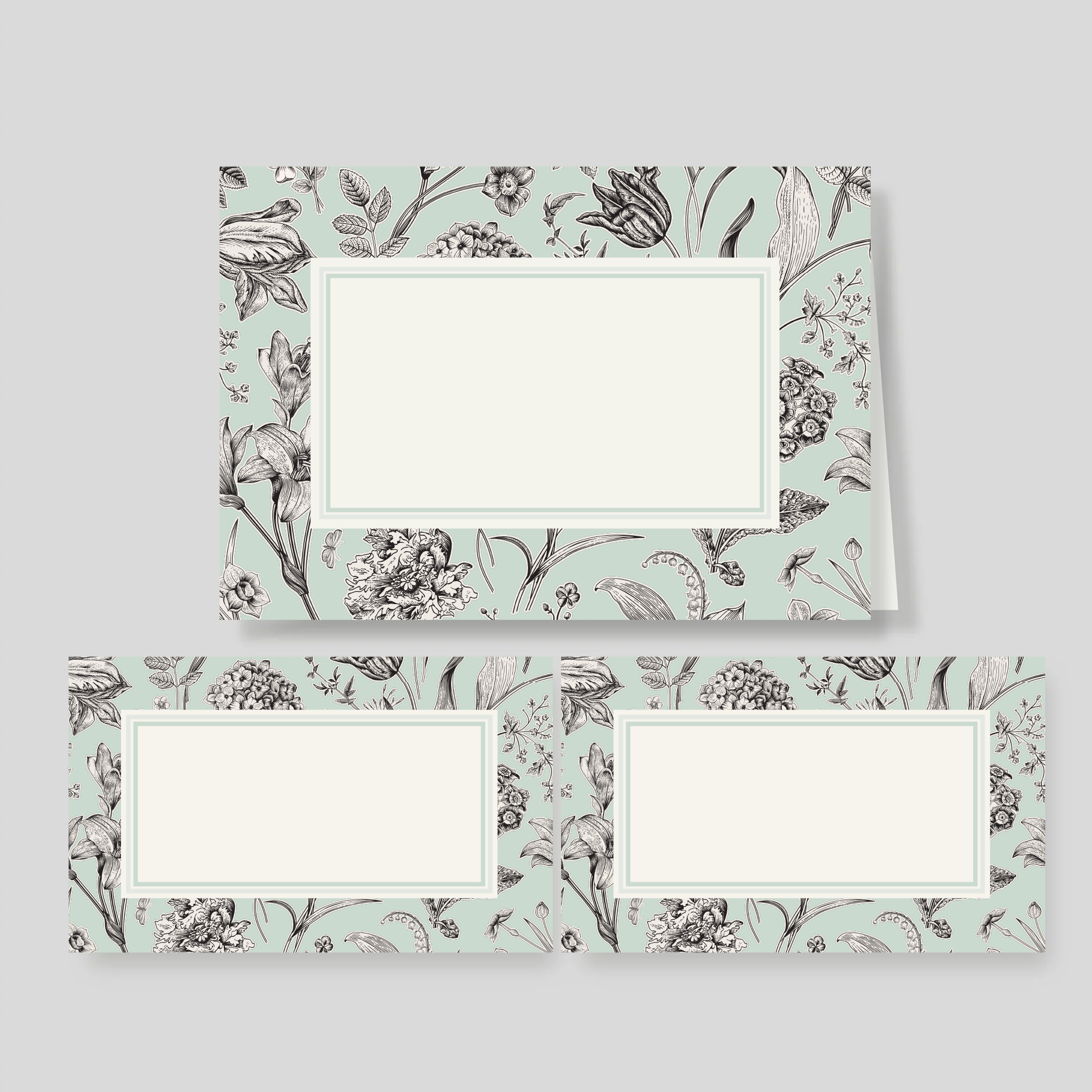 Caja Mediana Doble Florario Menta