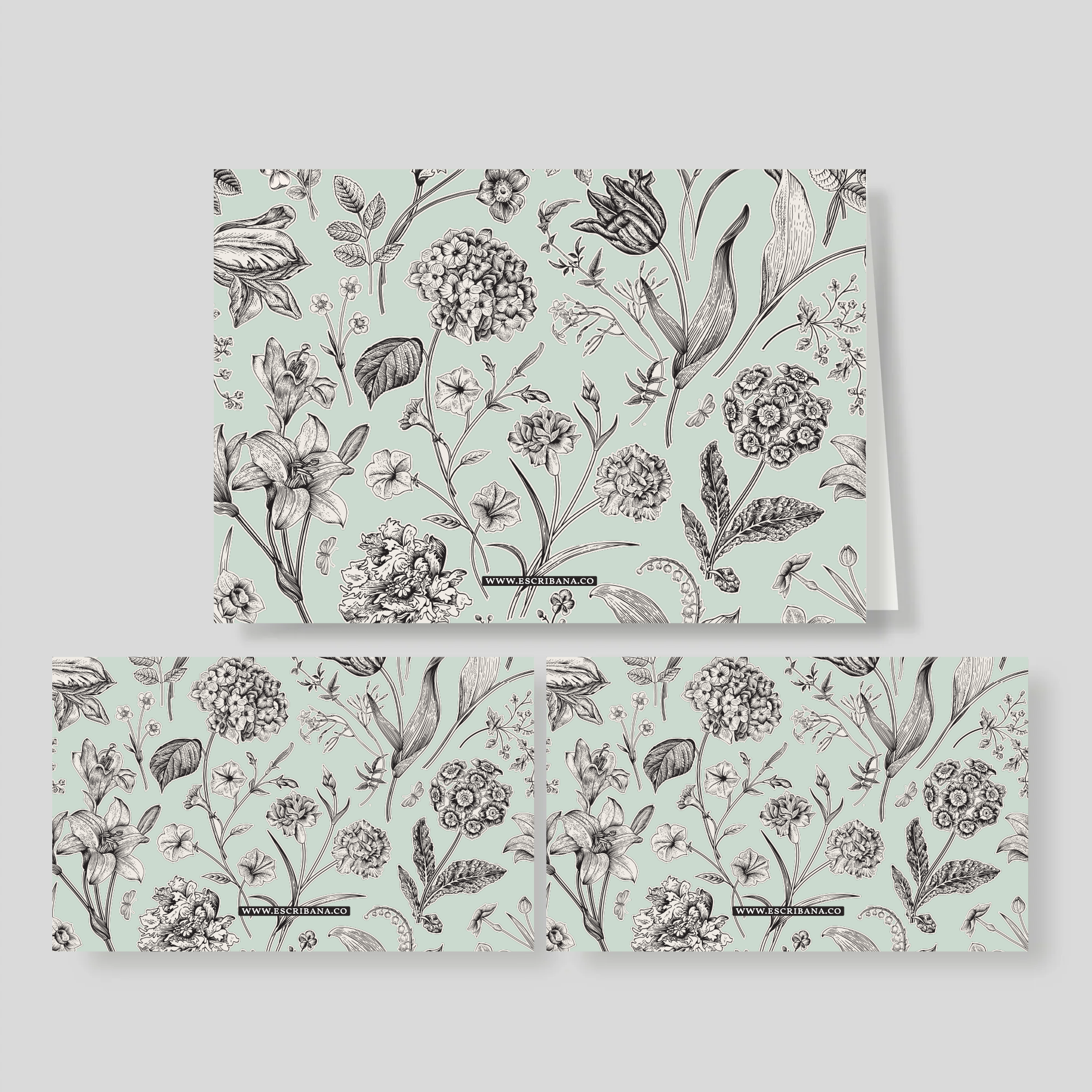 Caja Mediana Doble Florario Menta