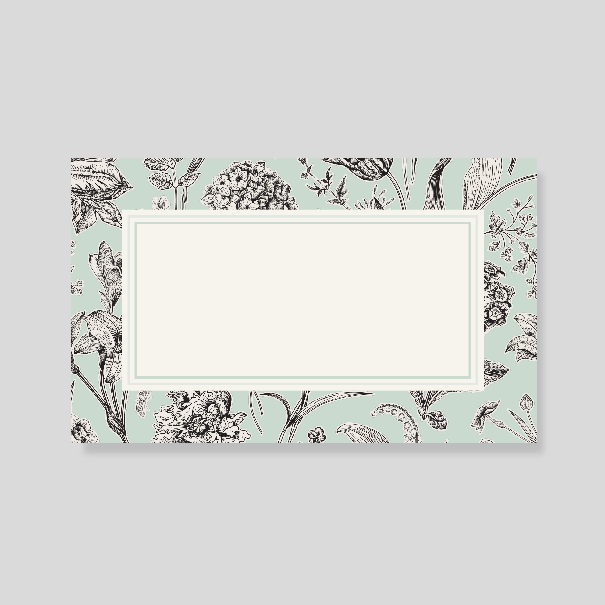 Tarjeta Personal Florario menta con sobre