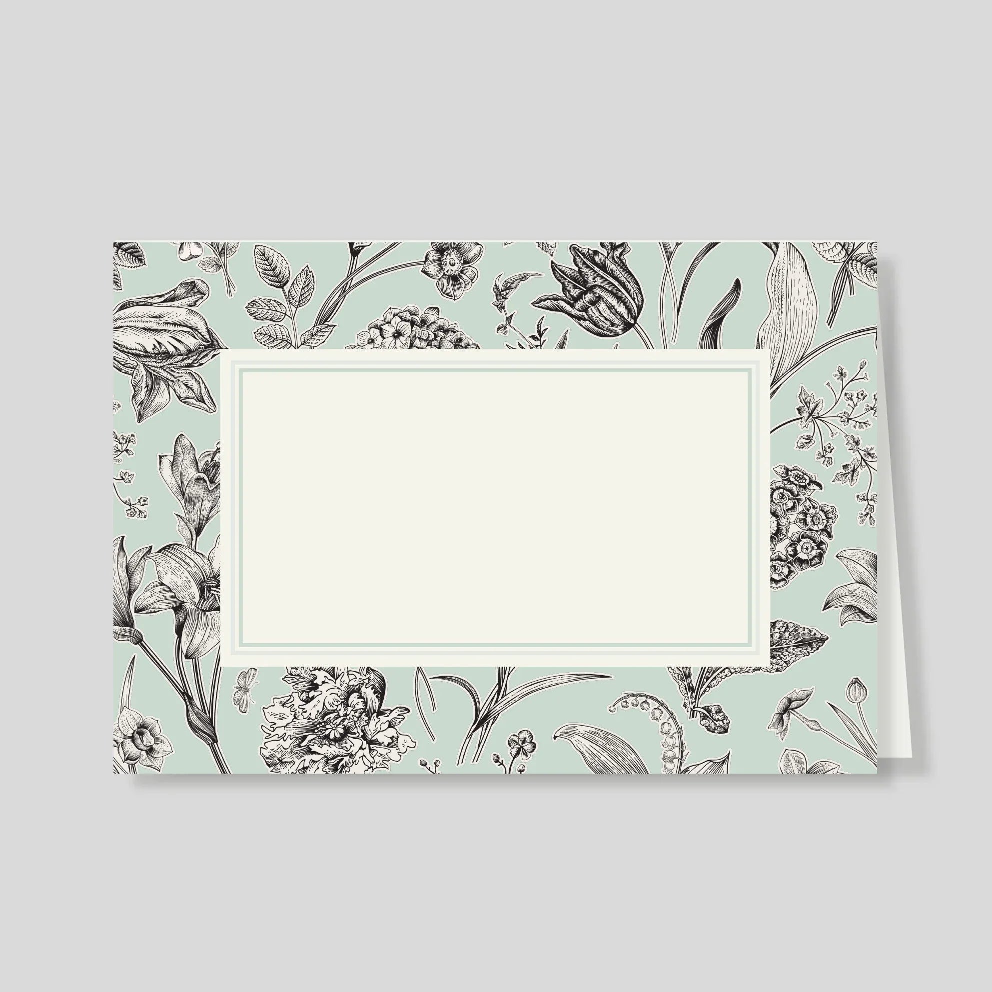 Tarjetón Doble Florario Menta