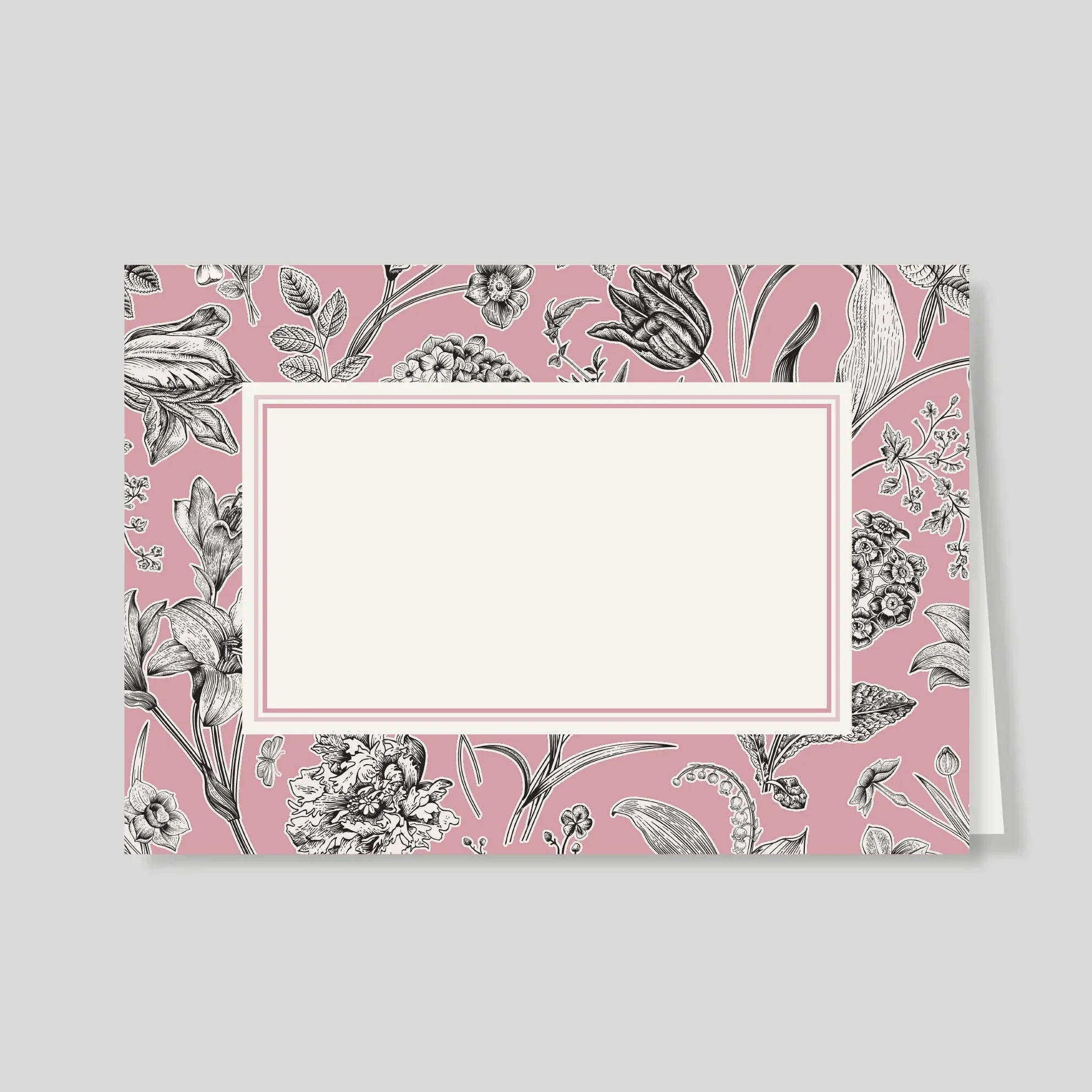 Tarjetón Doble Florario Pink