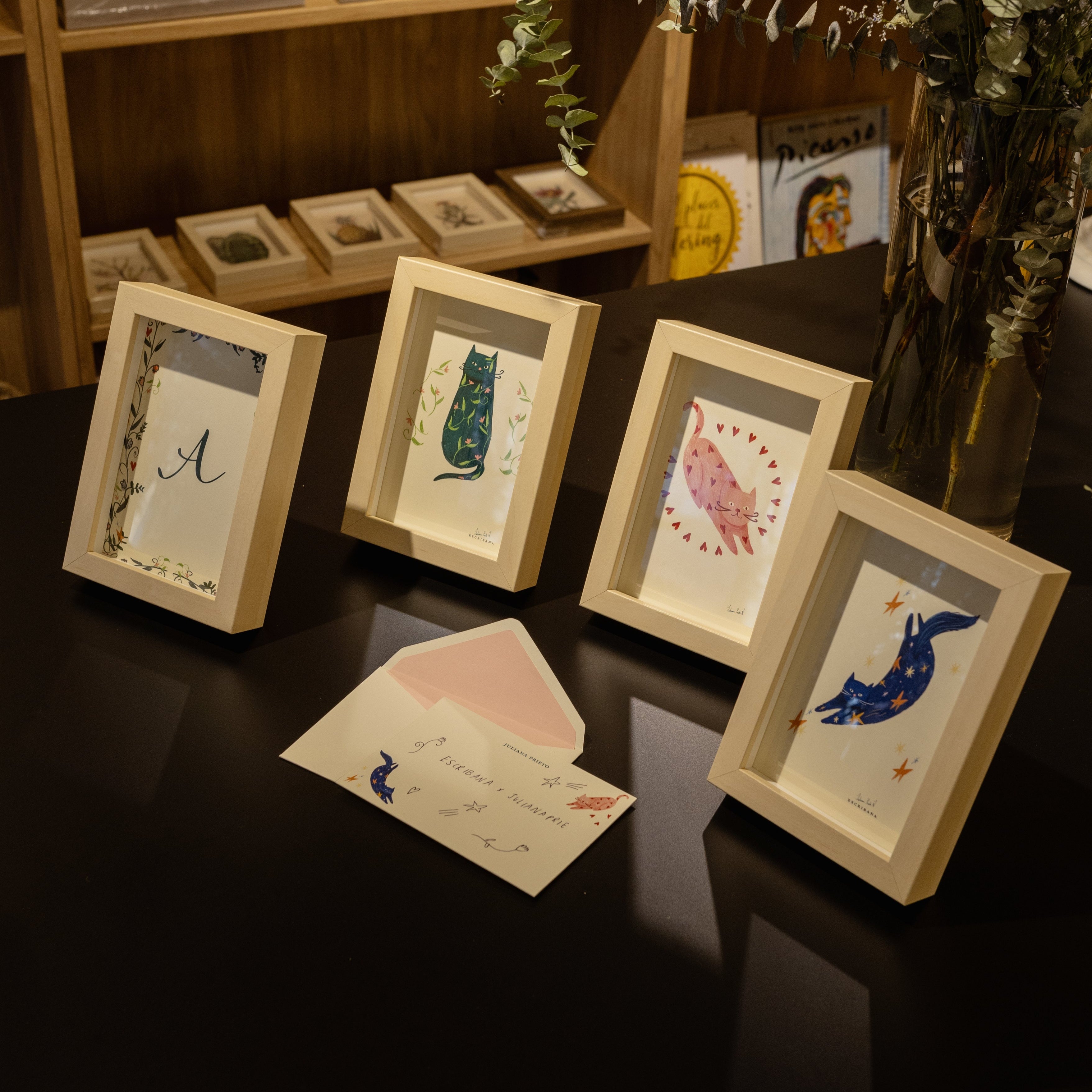 Cuadro mini Gato Jardin