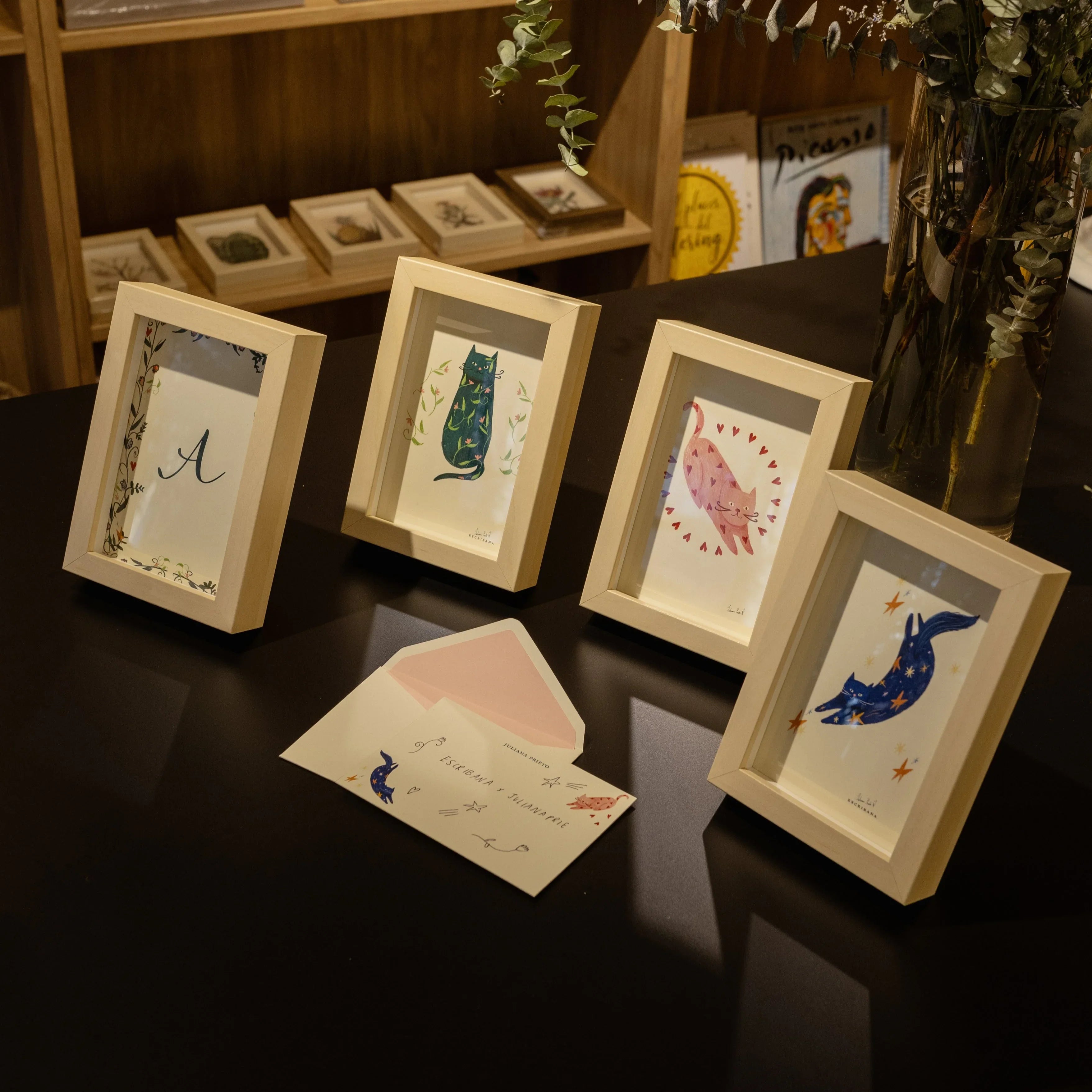 Cuadro mini Gato Jardin