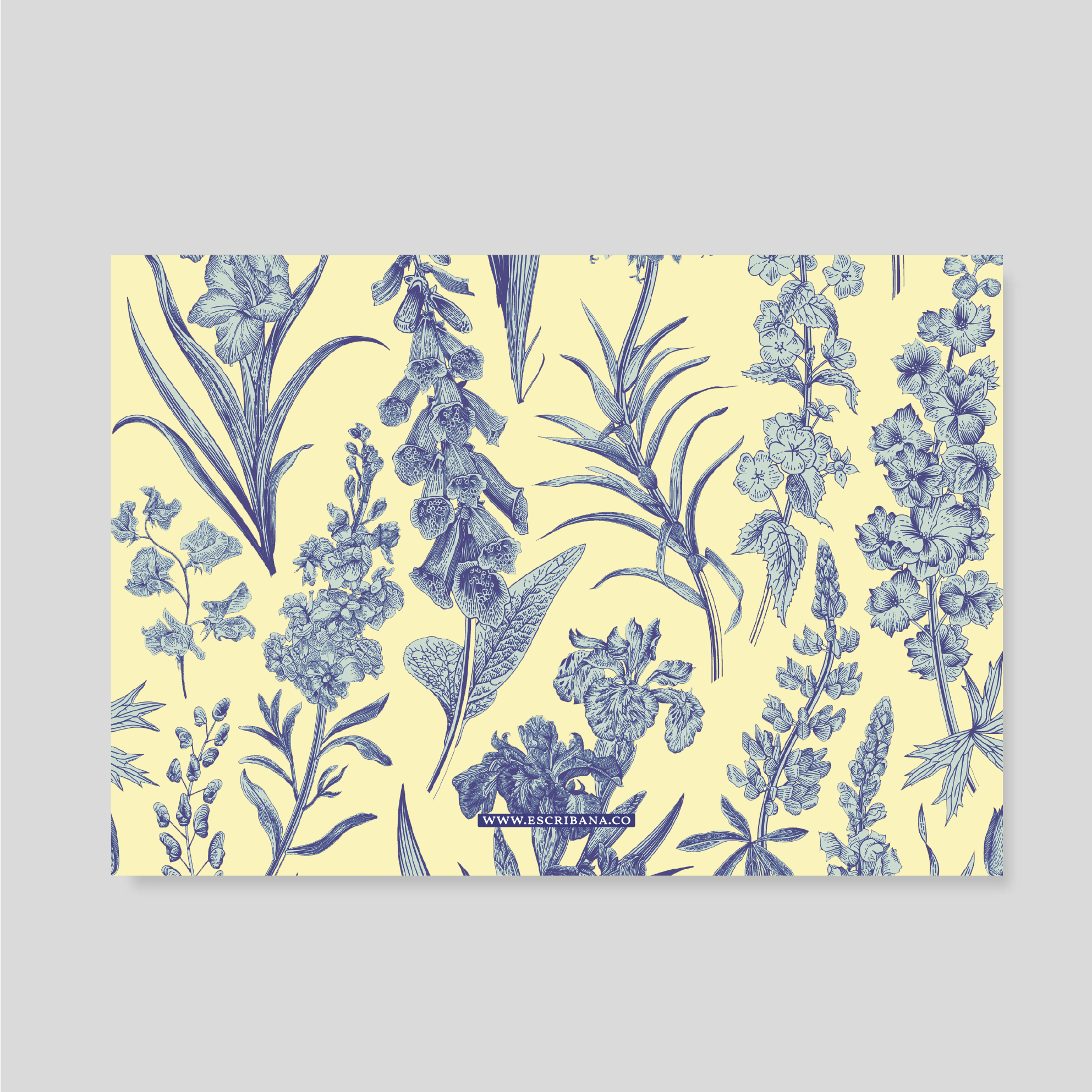 TARJETON XL Florario Azul