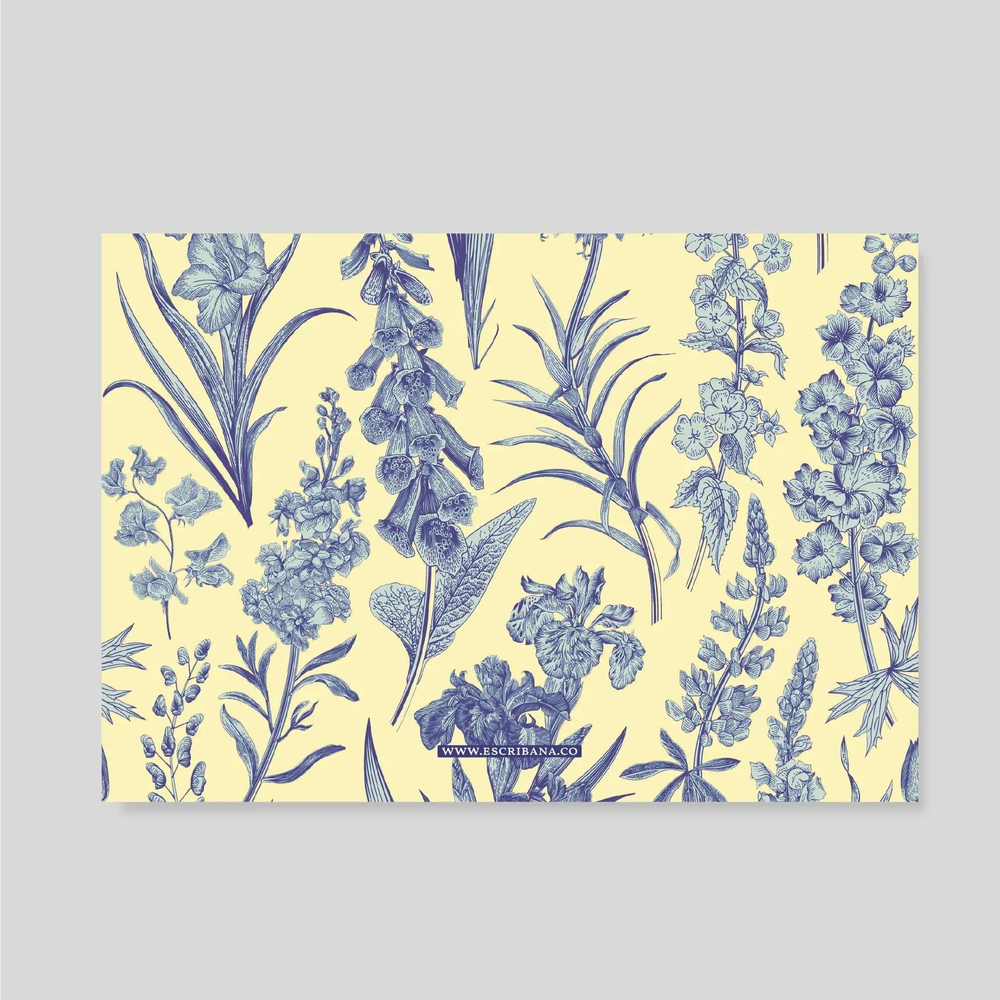 TARJETON XL Florario Azul