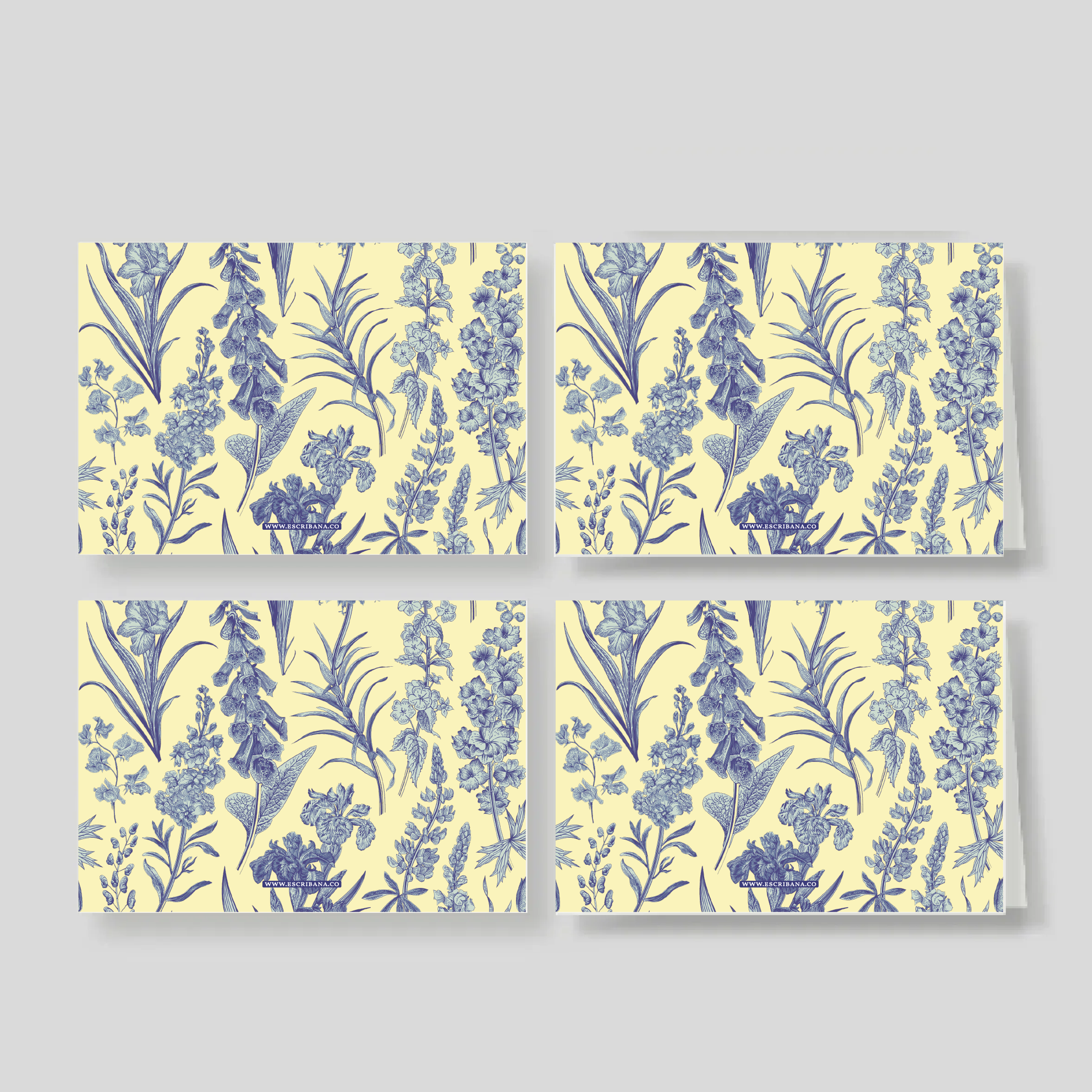 Caja Grande Luxe FLORARIO AZUL (80 Tarjetas)