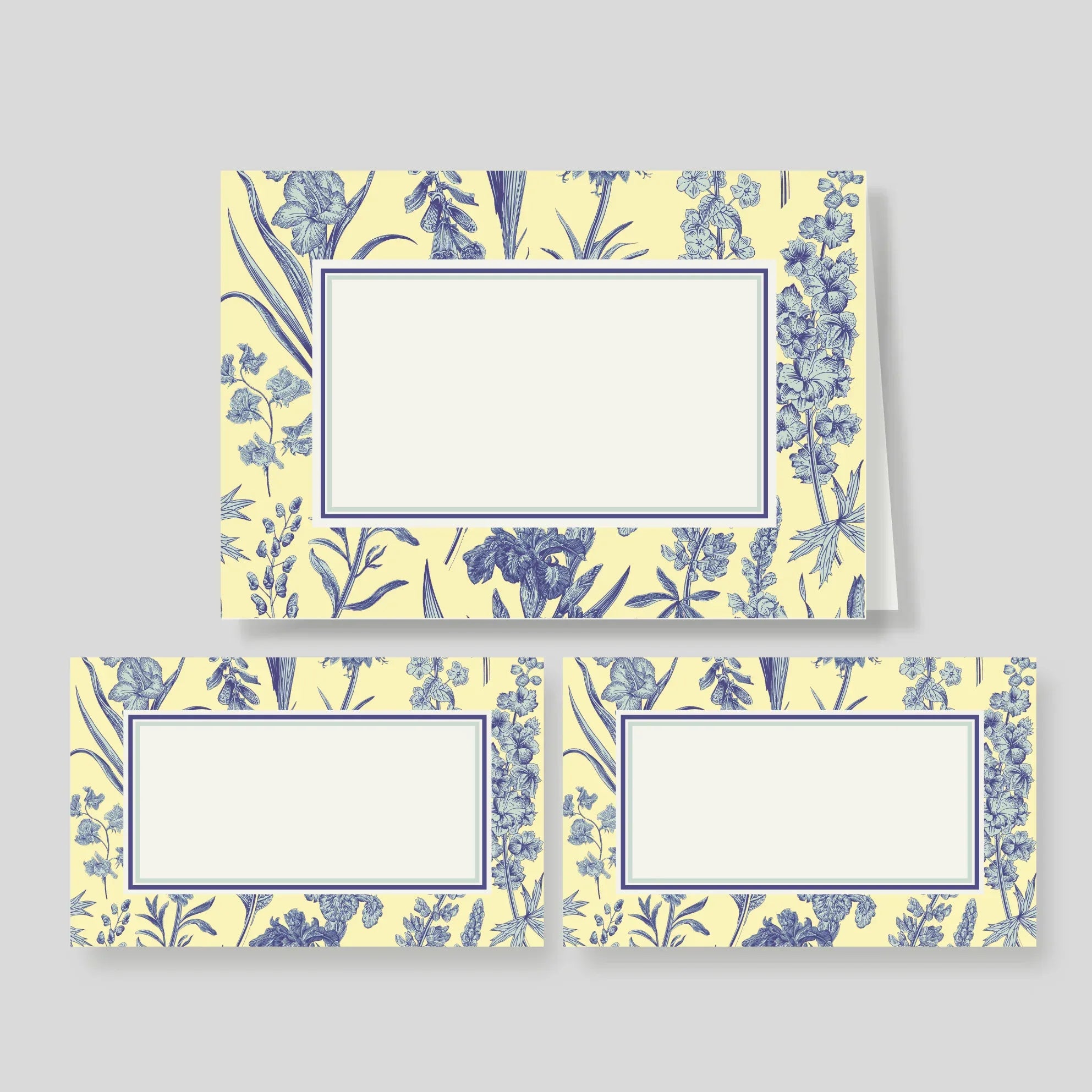 Caja Mediana Doble Florario Azul