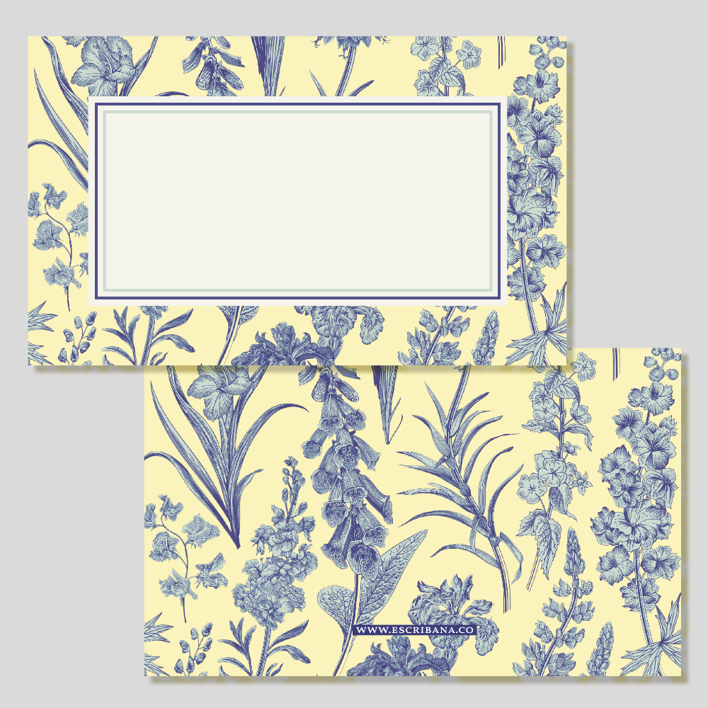Tarjeta Personal Florario Azul con sobre