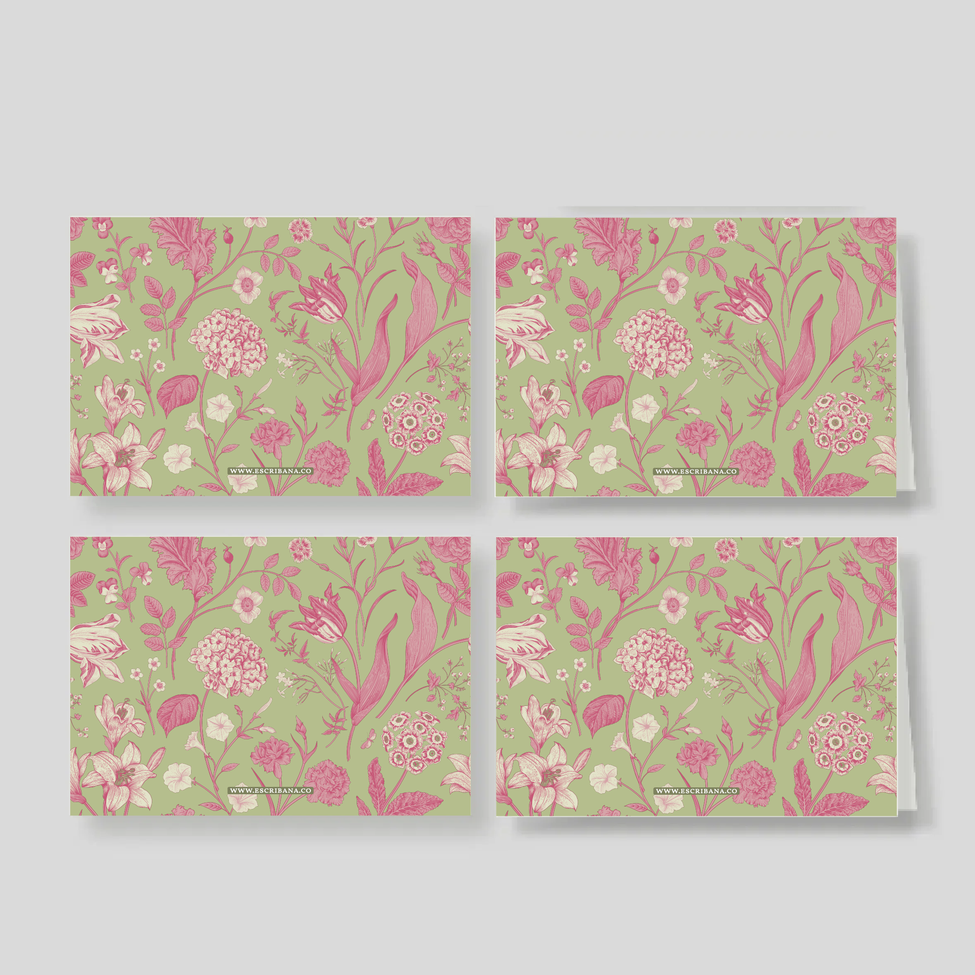 Caja Grande Luxe FLORARIO VERDE (80 Tarjetas)