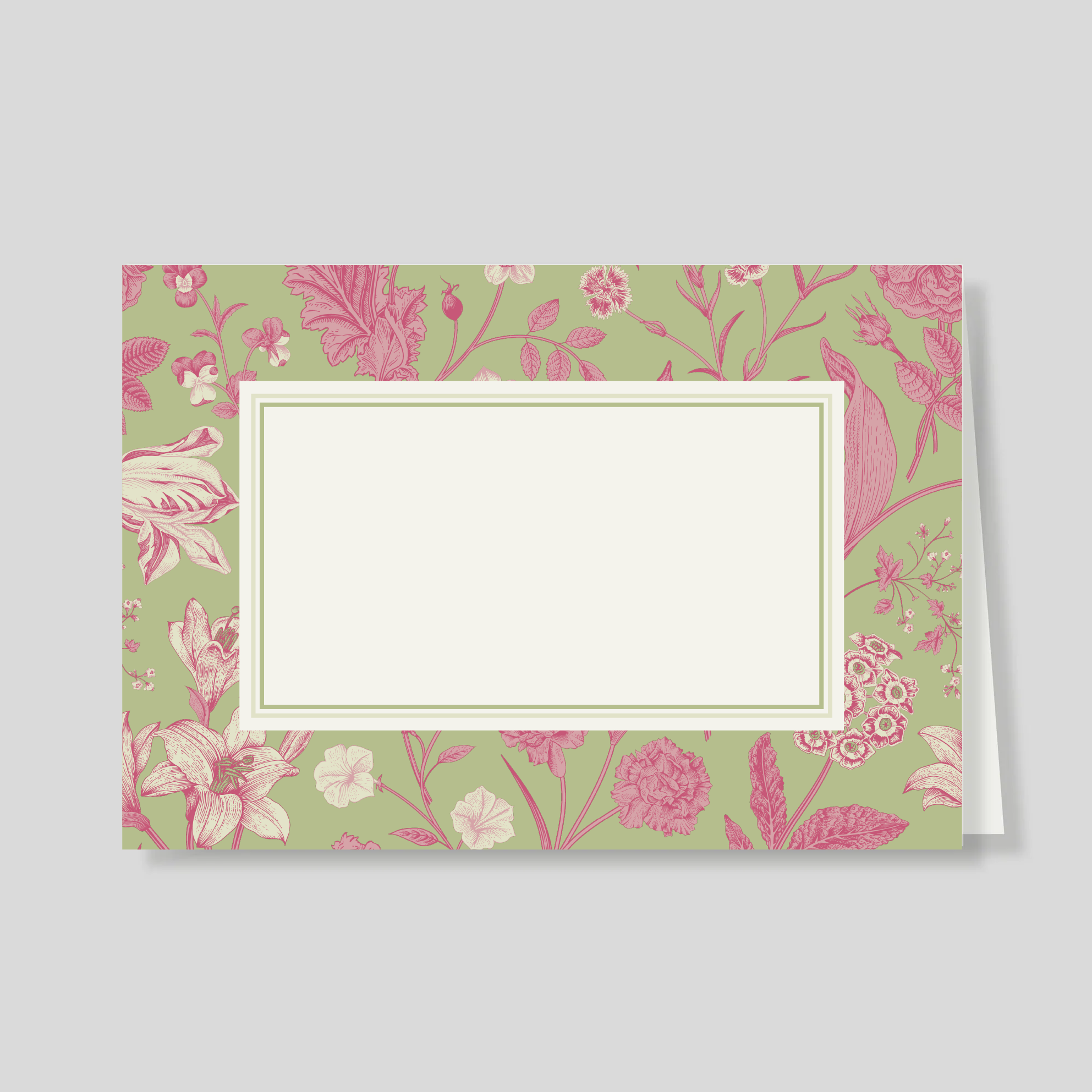 Tarjetón Doble Florario Verde