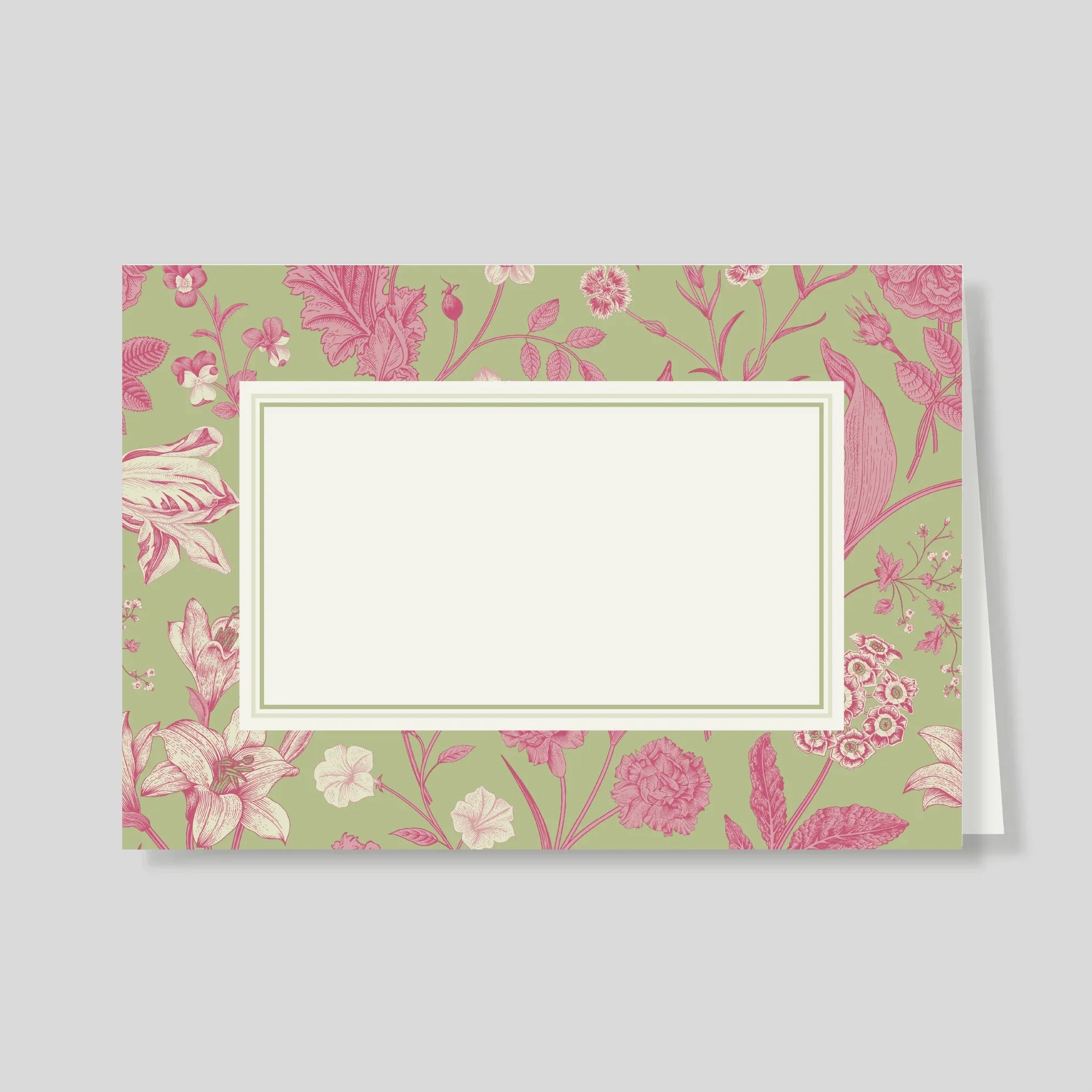 Tarjetón Doble Florario Verde