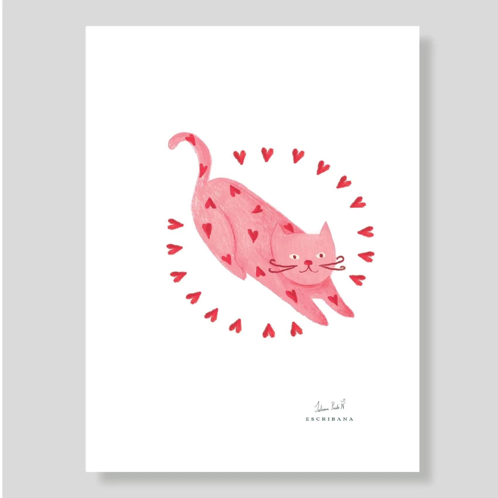 LÁMINA Gato Rosa