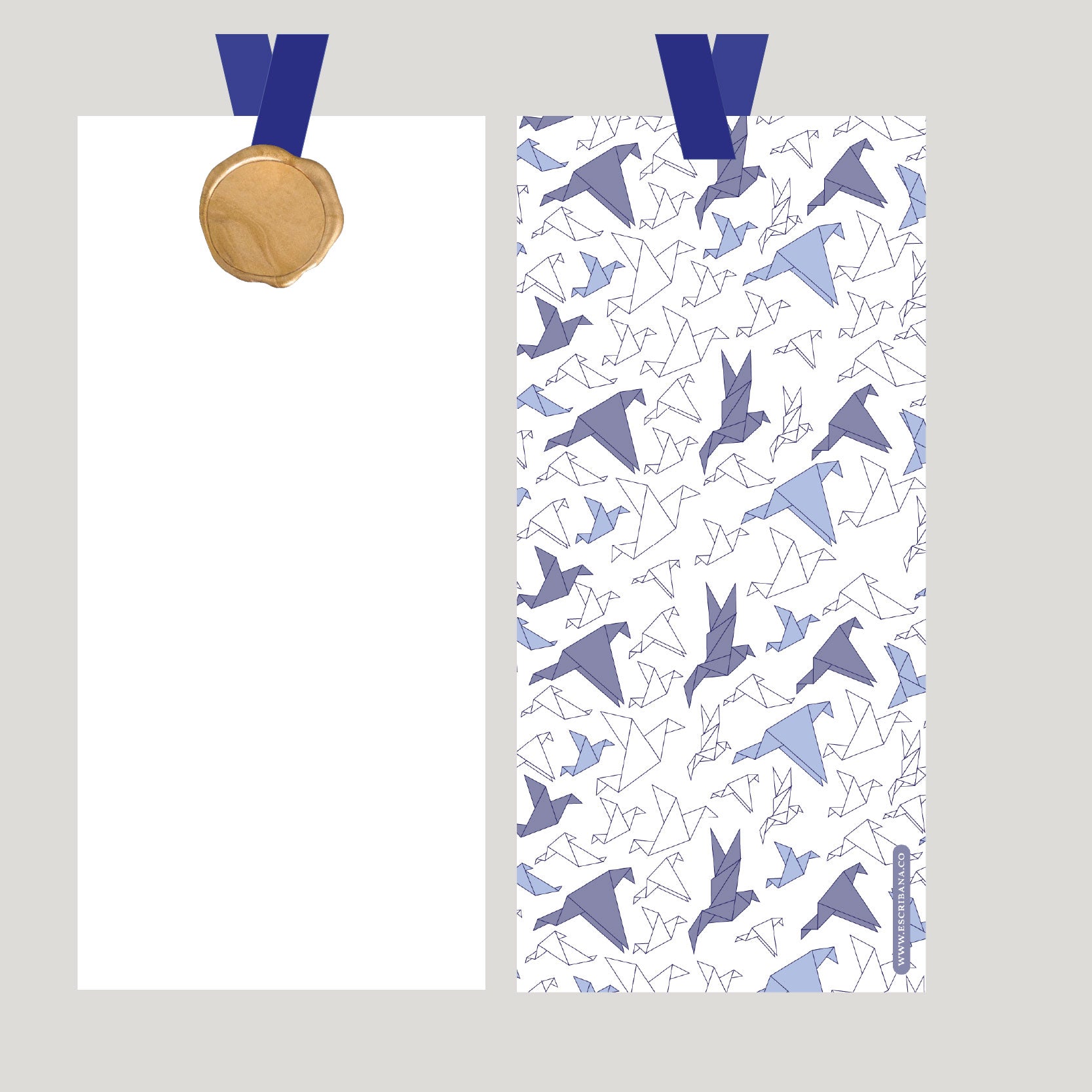 Registros / Folios Origami Azul con Lacre