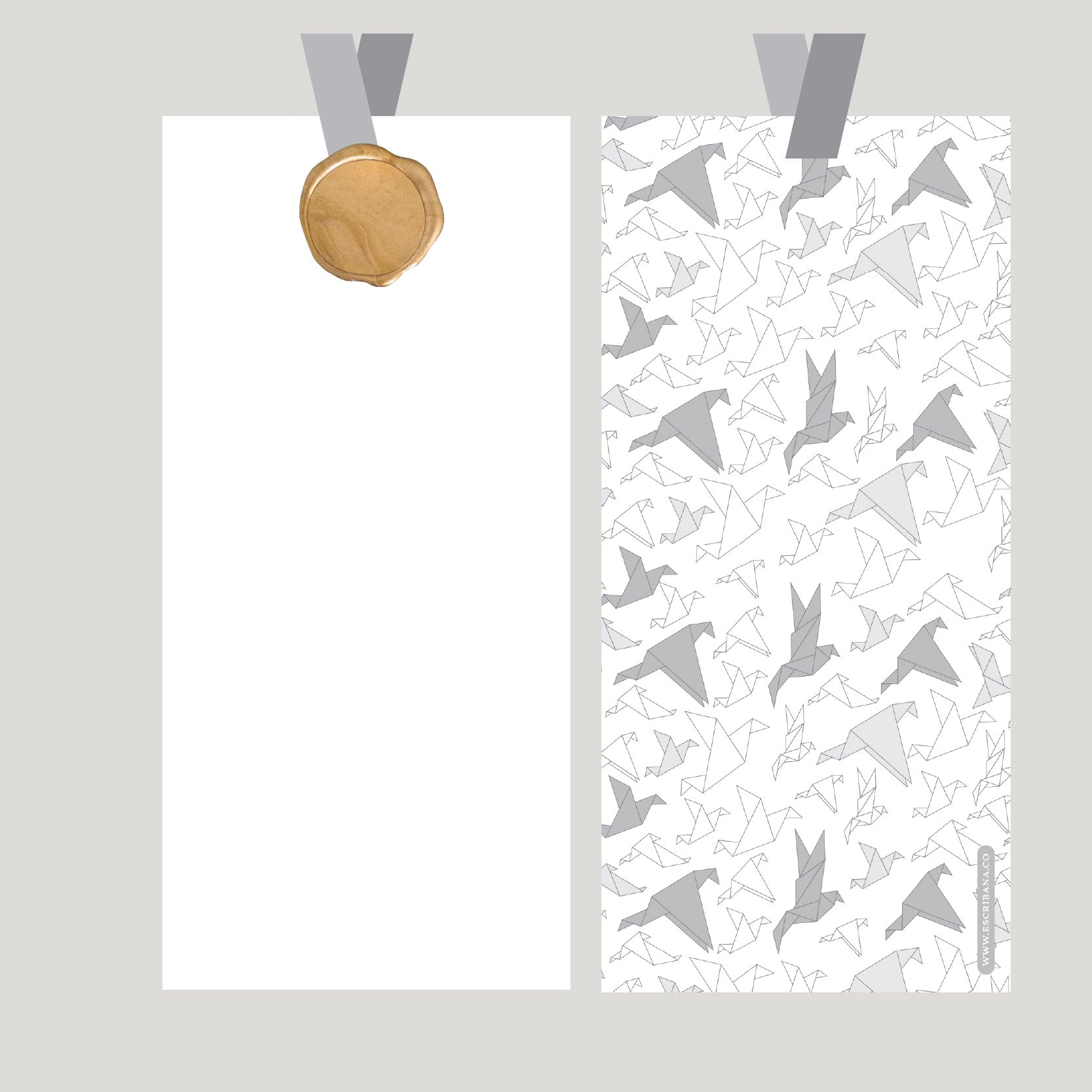 Registros / Folios Origami Gris con Lacre