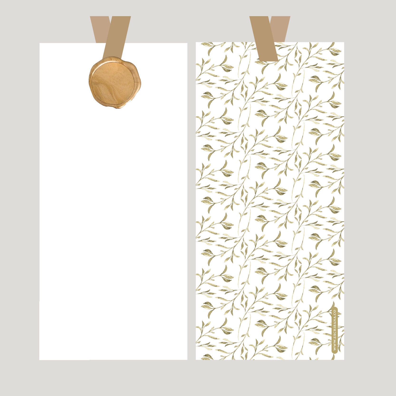 REGISTROS / FOLIOS RAMITA DORADA CON LACRE