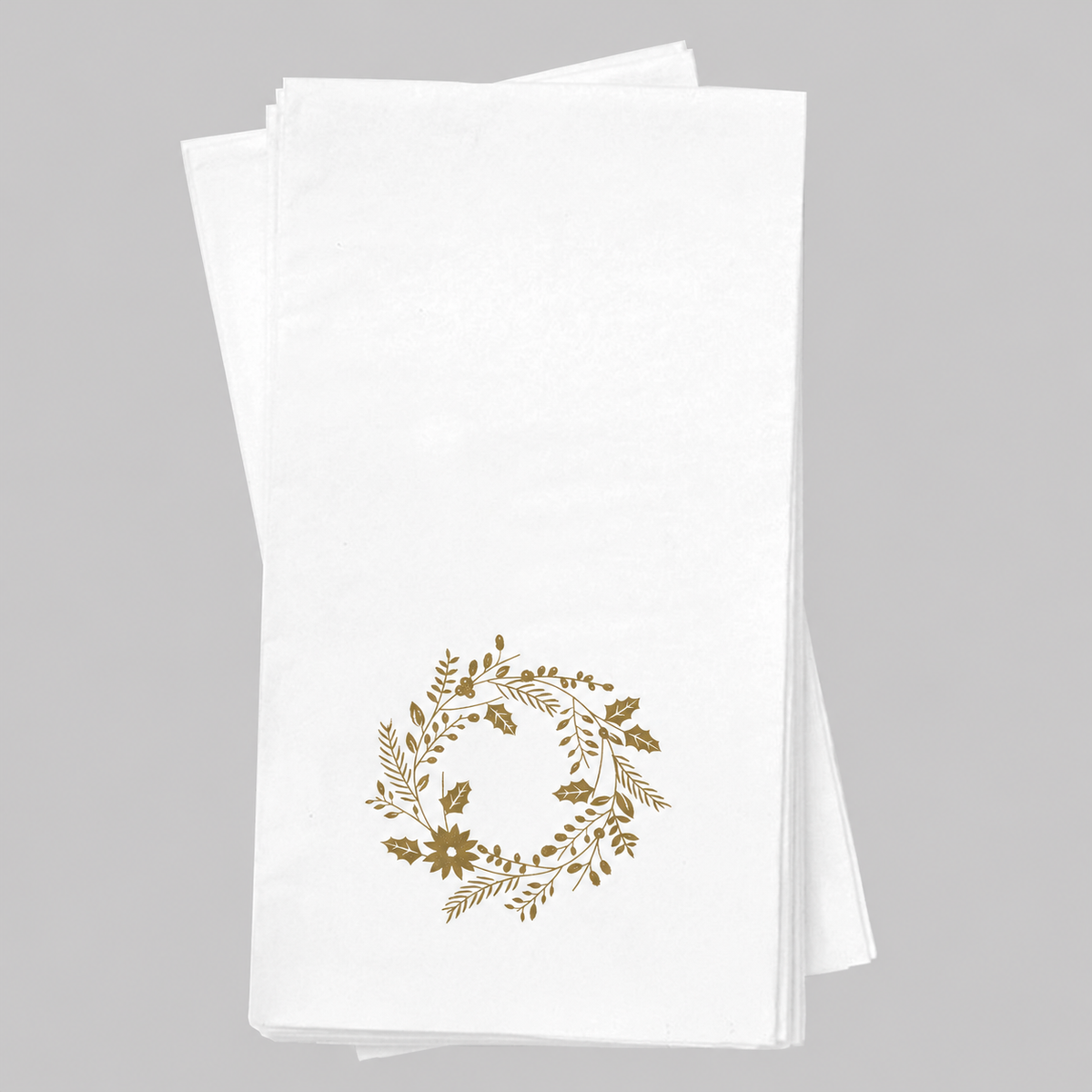 Toallas de Papel Estampadas Corona Navidad· Set de 12