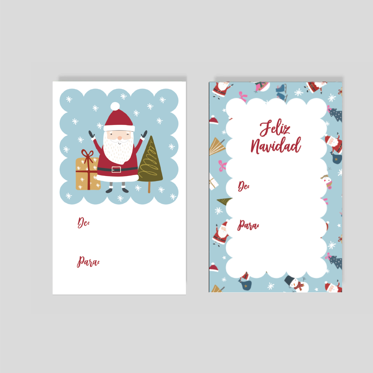Tarjetas De / Para Listas para Llevar Santa