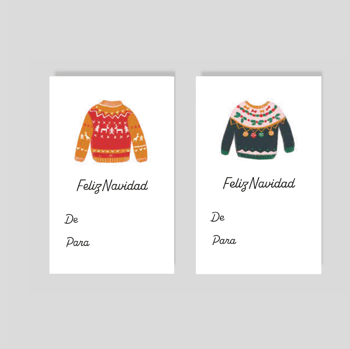 Tarjetas De / Para Listas para Llevar Sweaters