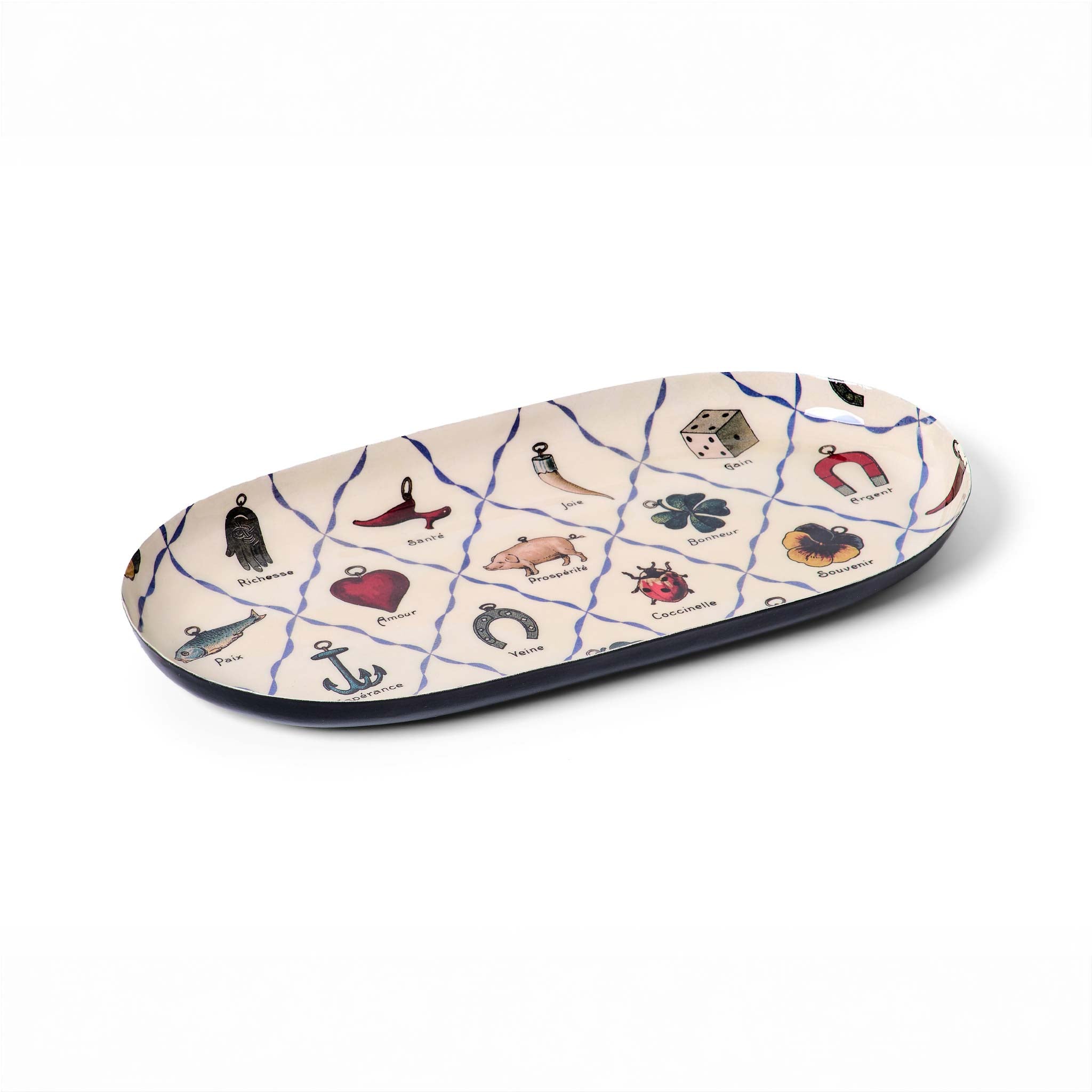 Bandejas esmaltadas ilustradas – colección botánica y simbólica