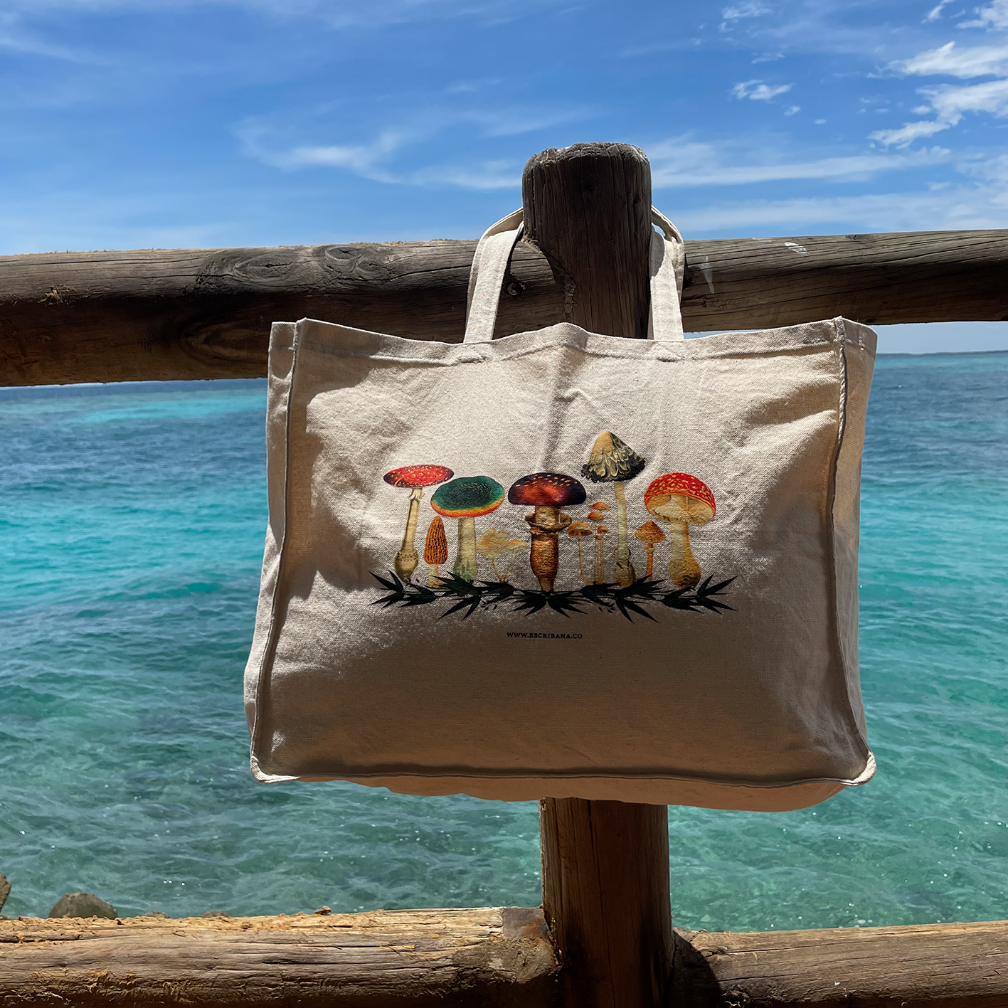 Tote Bag de Lona con Diseño Mush